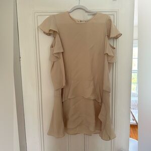 Halston Heritage Cold Shoulder Ruffle Dress